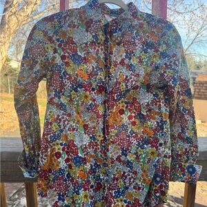 Vintage United colors of Benetton Colorful Floral Long-Sleeve Shirt